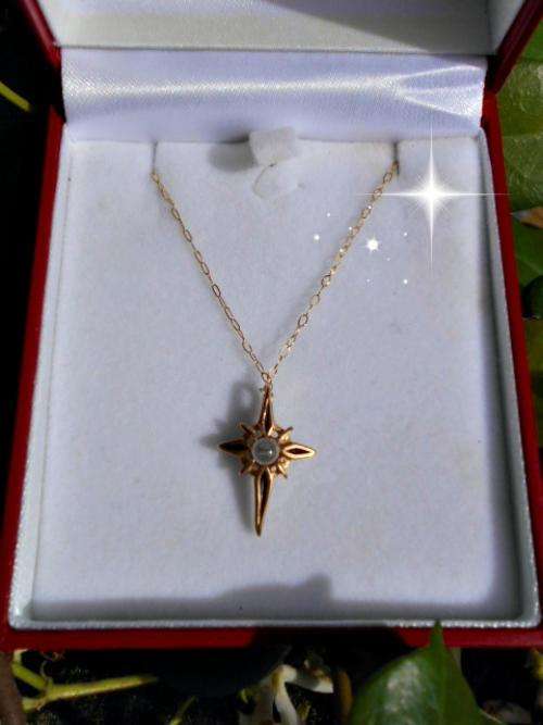 Amazing Stanhope Cross 9ct Gold - Lords prayer visible through stone!!!