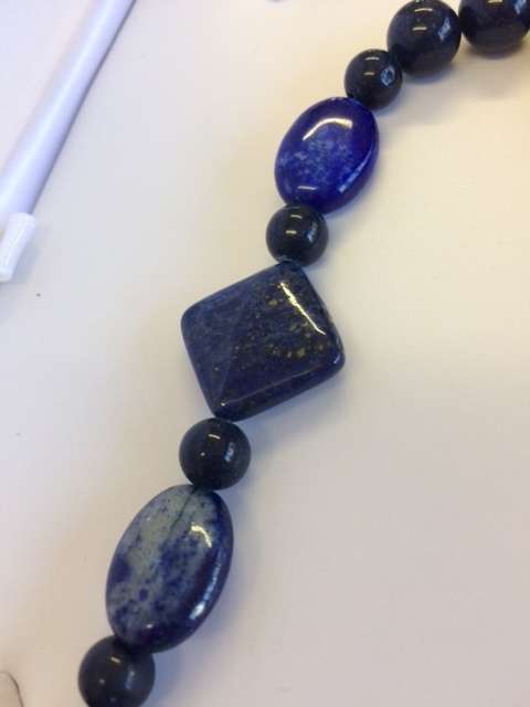 Natural Lapis Lazuli Semi Precious Stone Necklace - Beautiful!