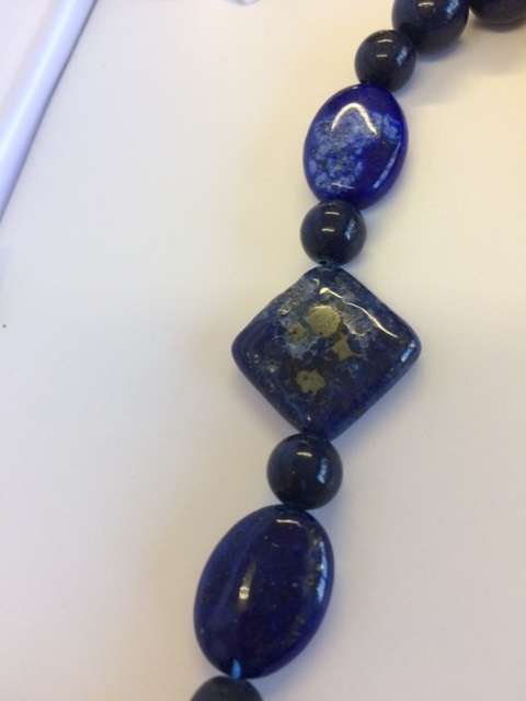 Natural Lapis Lazuli Semi Precious Stone Necklace - Beautiful!
