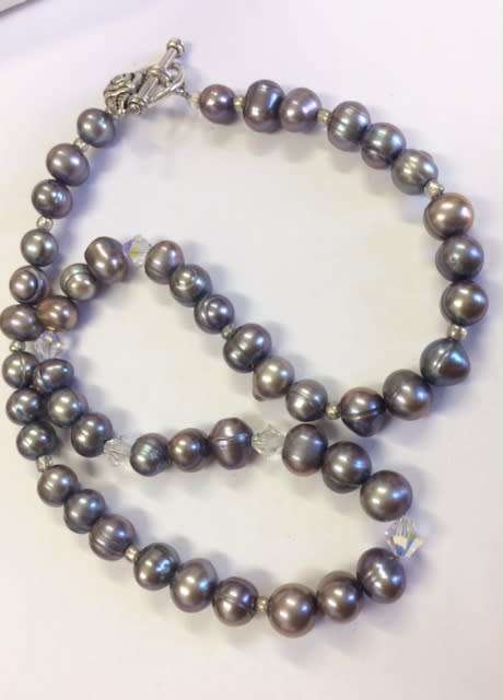 Genuine Silver Pearl Necklace - Amazing Quality and Stunning Colours