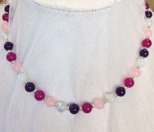 STOCK CLEARANCE!  All the Pinks - Mixed Semi-Precious Stone Necklace - Beautiful Colours