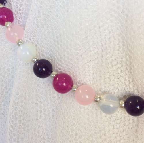STOCK CLEARANCE!  All the Pinks - Mixed Semi-Precious Stone Necklace - Beautiful Colours