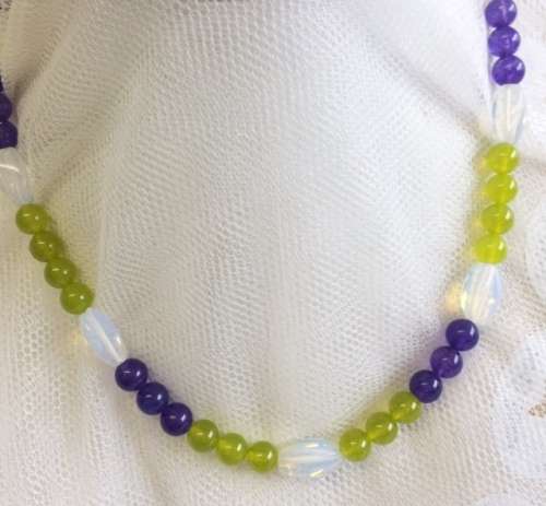 52cm Semi Precious Stone Necklace - Vibrant Colour Combination