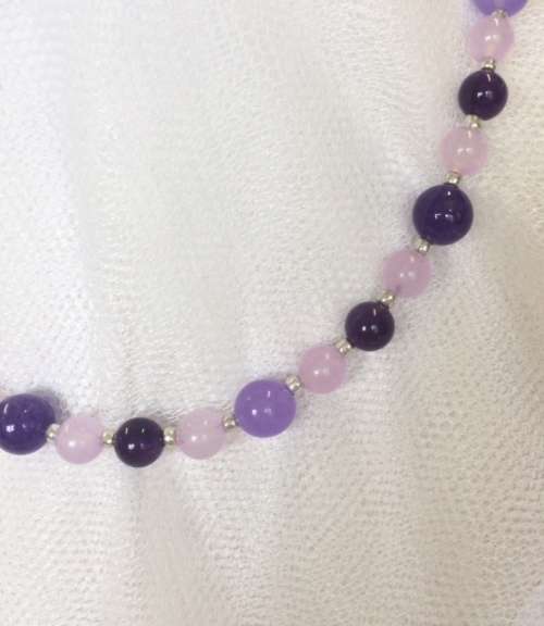 SALE! All the Purples - Mixed Semi-Precious Stone Necklace - Beautiful Colours