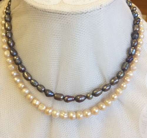 Genuine Pearl Necklace - Double Strand - Beautiful