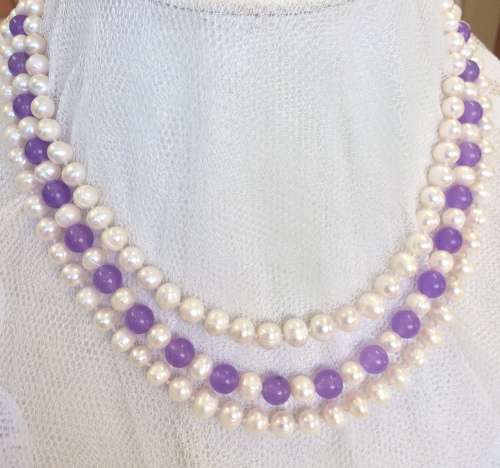 Gorgeous Genuine Pearl Triple Strand Necklace