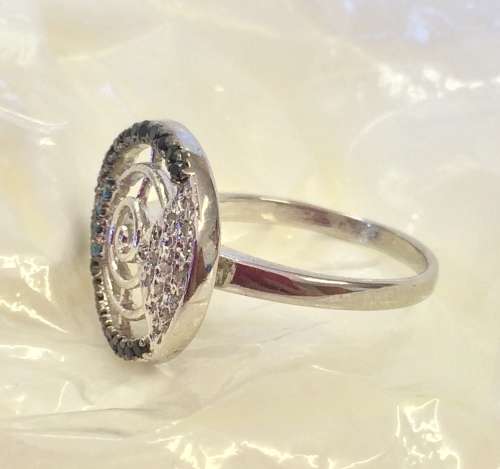 REDUCED NATURAL RAW DIAMOND RING - BLUE SWIRL - UNIQUE