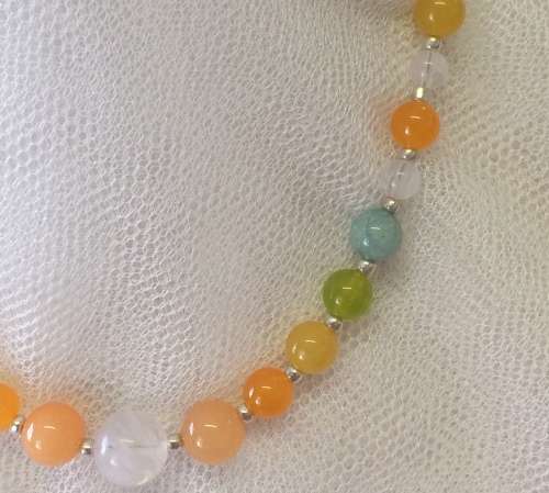 SALE! Unique Mixed Jade & Quartz Necklace -  Tutti Frutti!