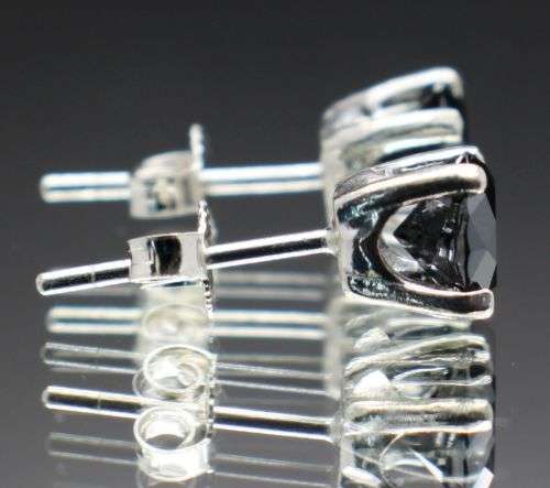 SALE CERTIFIED 3.88TCW GENUINE NATURAL BLACK DIAMOND EARRINGS