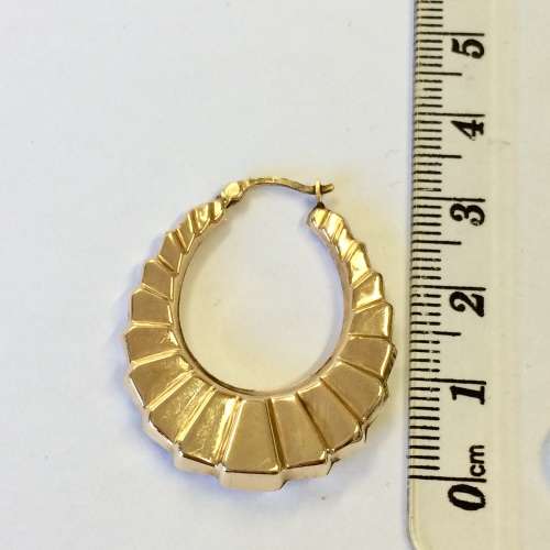 Unusual Large 9ct Gold Earrings