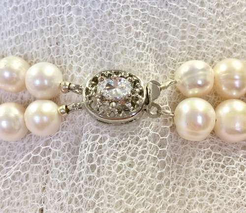 Genuine Cultured Pearl Double Strand Necklace - Classic