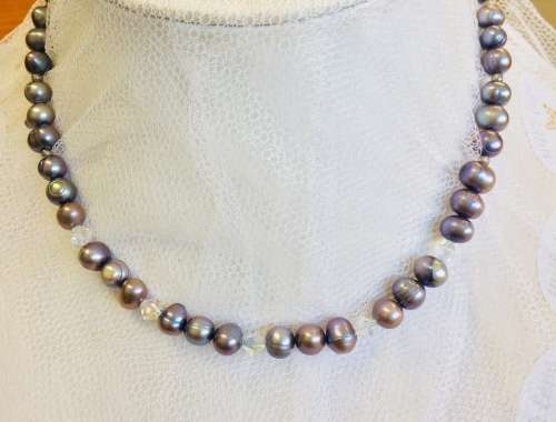 Genuine Silver Pearl Necklace - Amazing Quality and Stunning Colours