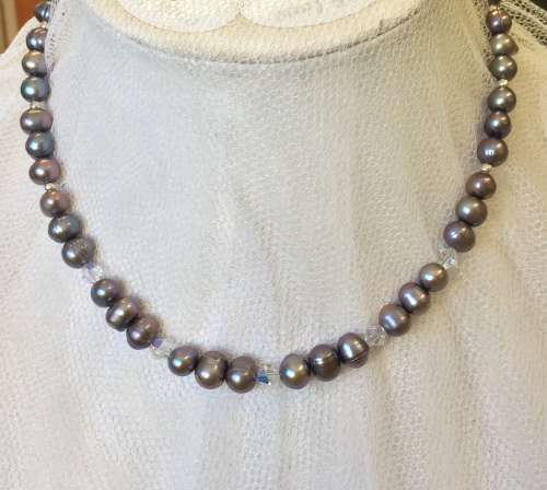 Genuine Silver Pearl Necklace - Amazing Quality and Stunning Colours