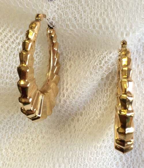 Unusual Large 9ct Gold Earrings