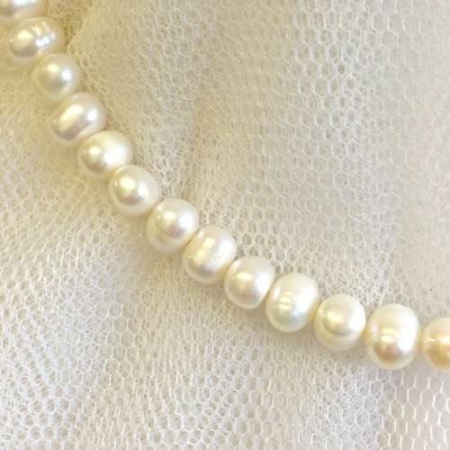 Blue Lace Agate & Freshwater Pearl Necklace - Unique!