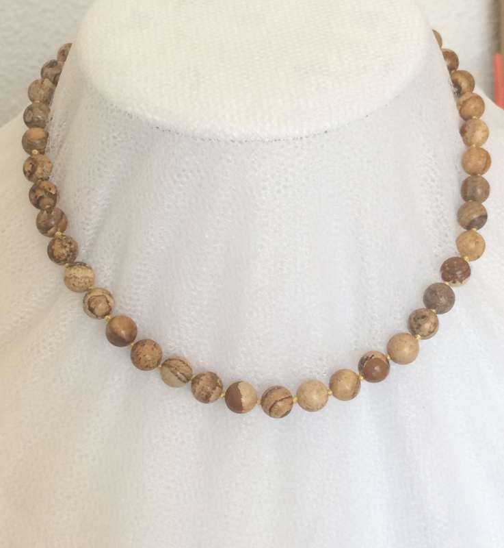 Picture Jasper Semi Precious Stone Necklace