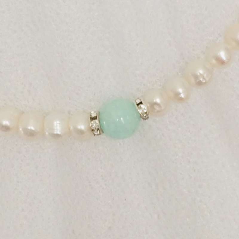 Genuine Pearl and Amazonite Necklace - Stunning!