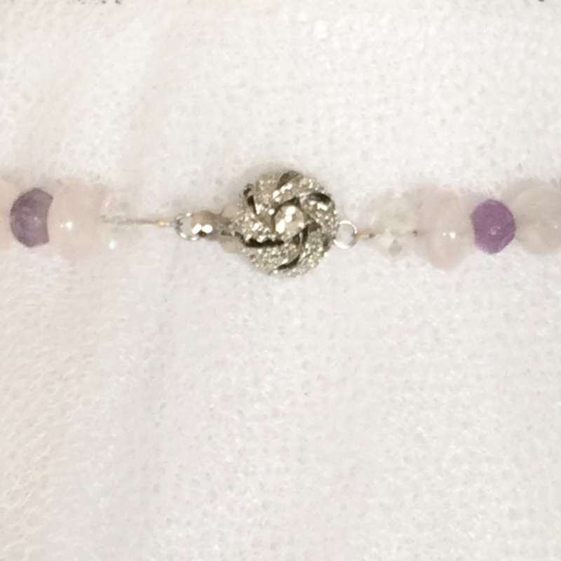 Amethyst, Rose Quartz & Crystal Necklace - Beautiful Quality Stones