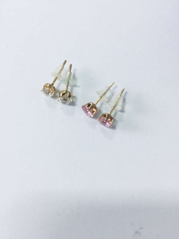 Stock Clearance - 9ct Gold Cubic Zirconia Earrings - set of 2