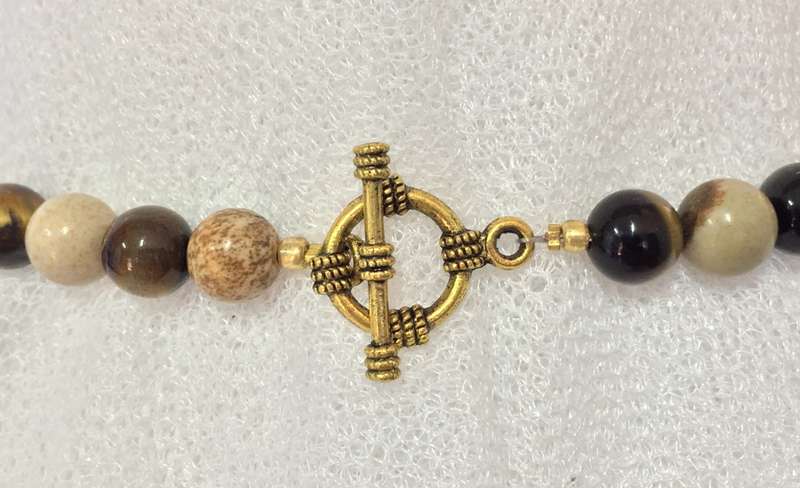 Picture Jasper, Yellow/Blue Tigers Eye & Citrine - the stone of abundance - Unique Necklace