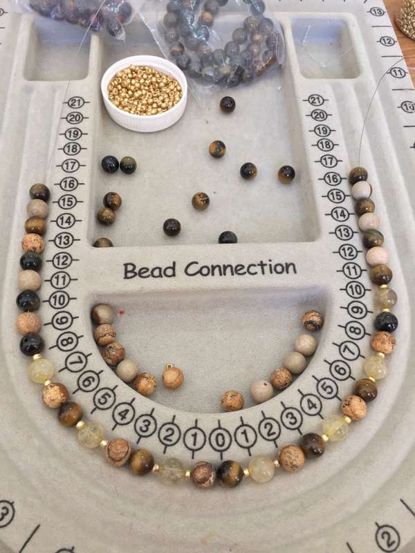 Picture Jasper, Yellow/Blue Tigers Eye & Citrine - the stone of abundance - Unique Necklace