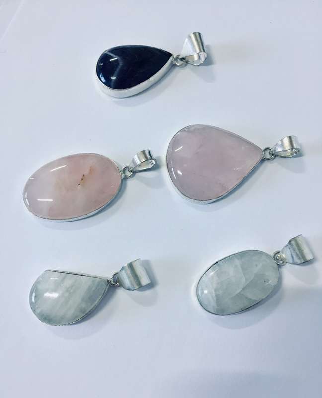 Beautiful Moonstone, Rose Quartz or Amethyst Pendants - FREE CHAIN!