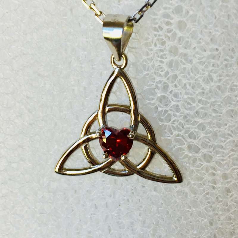 Celtic Triquetra Heart Sterling Silver Necklace