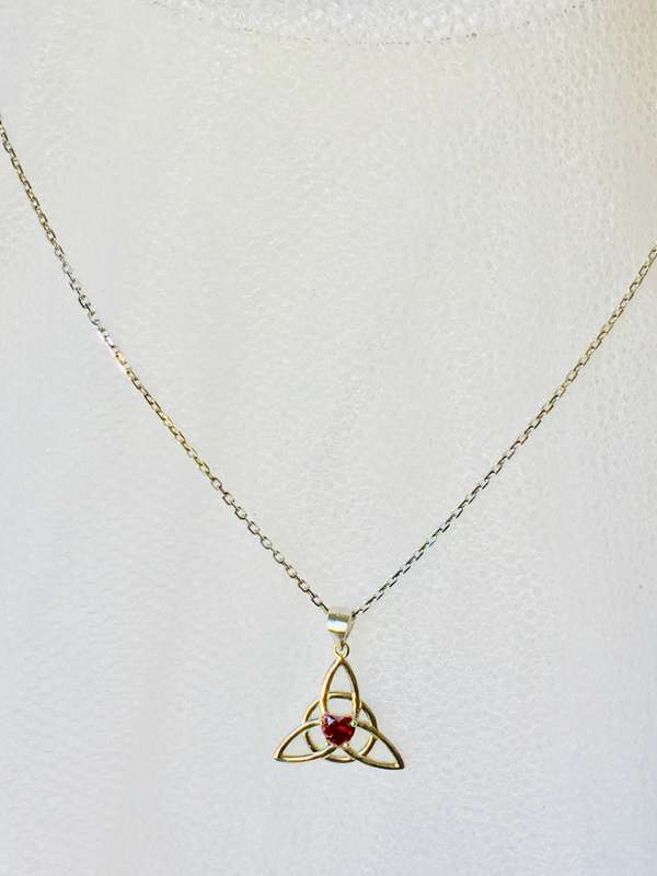 Celtic Triquetra Heart Sterling Silver Necklace