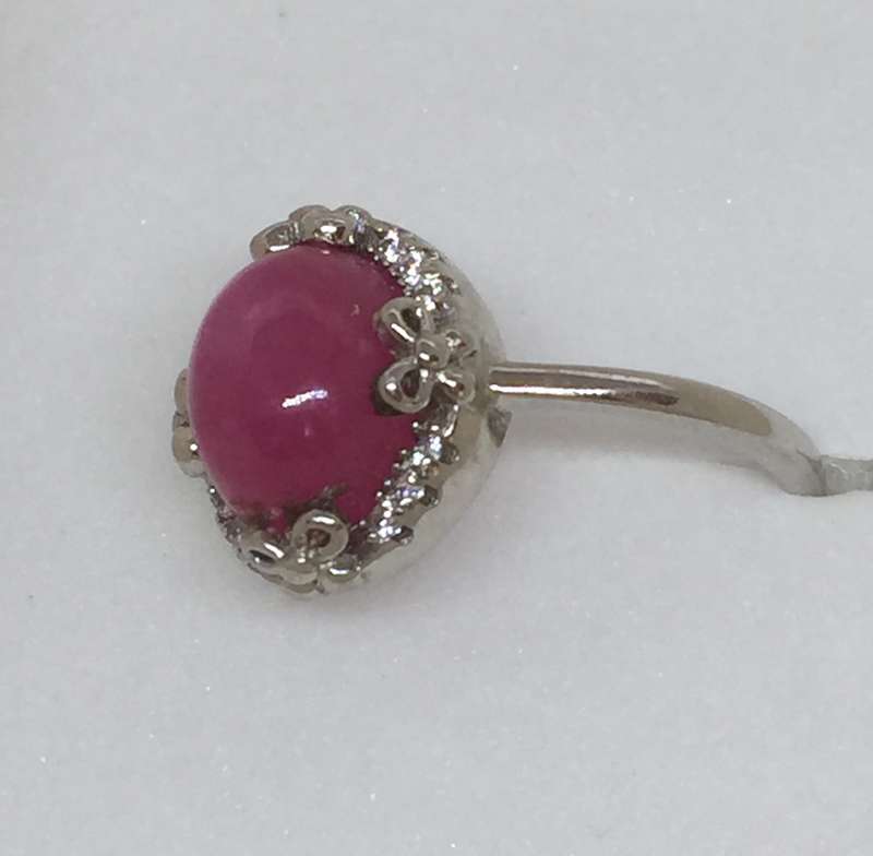 Genuine Ruby & Topaz Halo Ring