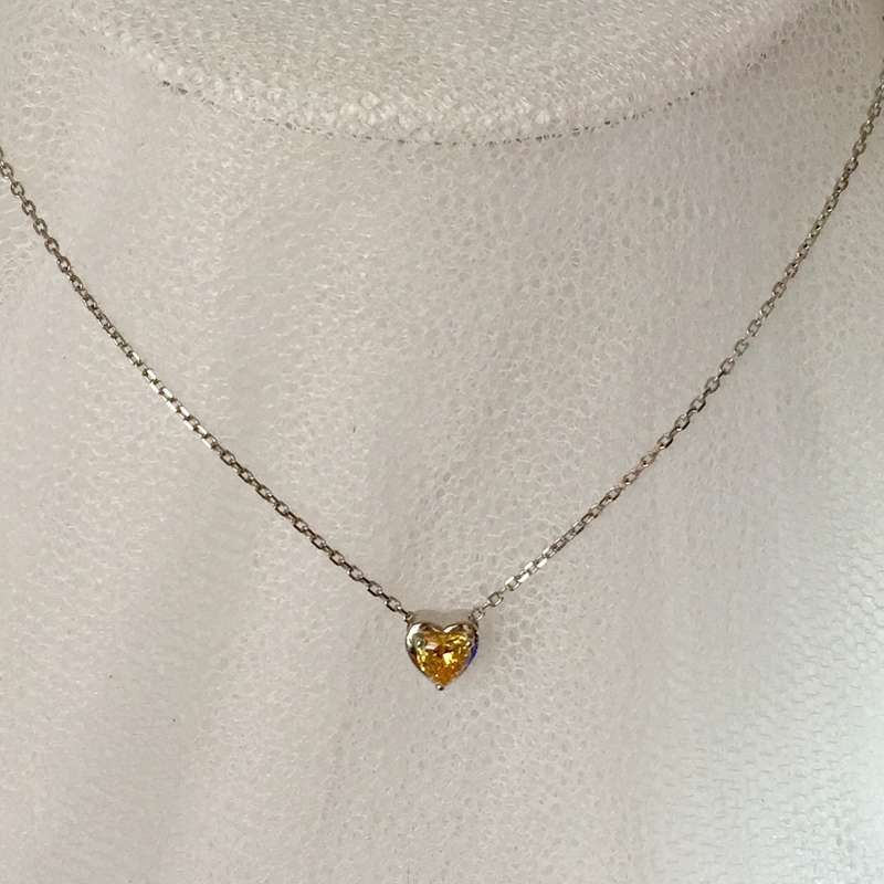 Floating Heart Sterling Silver Necklace