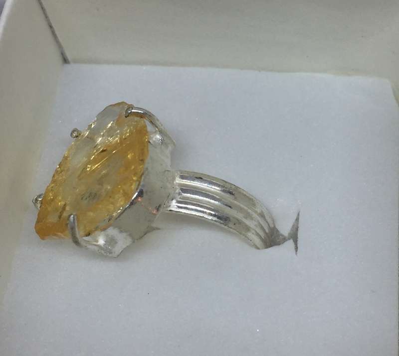 Genuine Rough Citrine Ring - Stone of Abundance