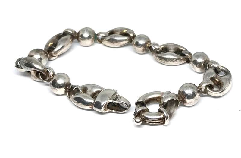 Puffy Mariner Sterling Silver Bracelet - 20cm - 21g