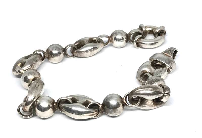 Puffy Mariner Sterling Silver Bracelet - 20cm - 21g