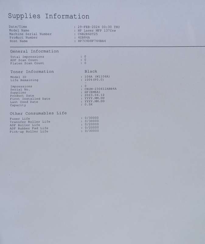 HP Laser Mono 137fnw Multi Function Printer