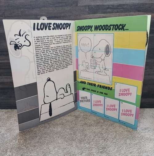 1986 Panini I Love Snoopy Sticker Album & Stickers