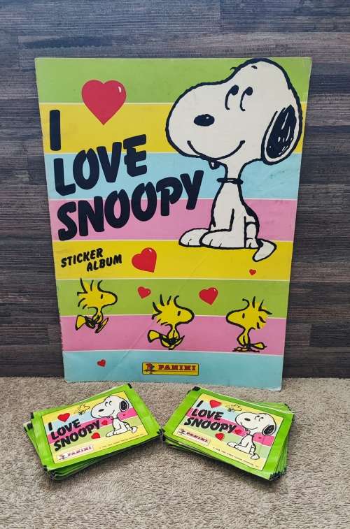 1986 Panini I Love Snoopy Sticker Album & Stickers