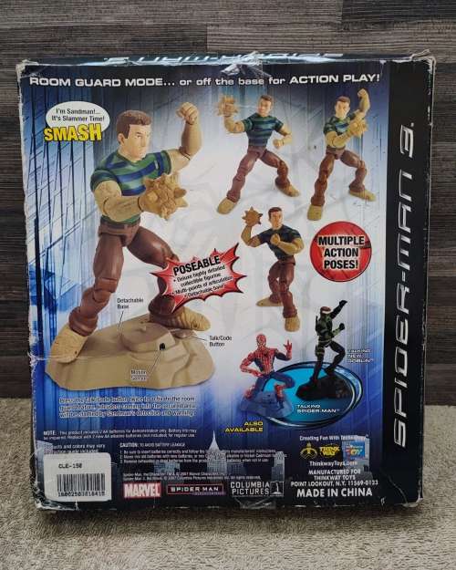 2007 Thinkway Toys Marvel Spider-Man 3 Sandman Talking Room Gaurd