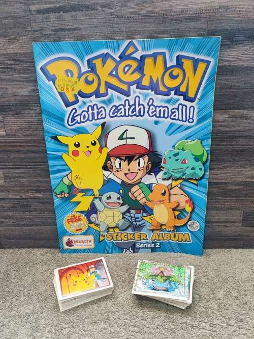 1999 Merlin`s by Topps Pokémon Sticker Album & Stickers