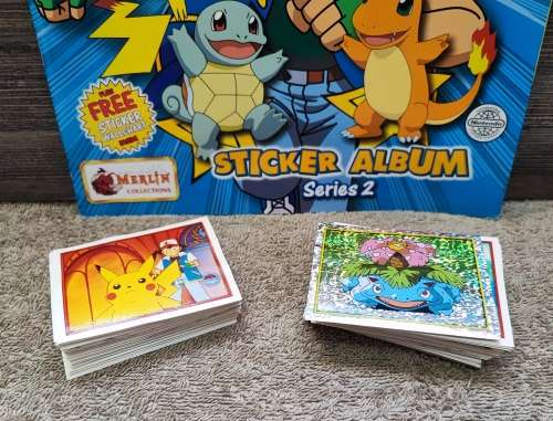 1999 Merlin`s by Topps Pokémon Sticker Album & Stickers