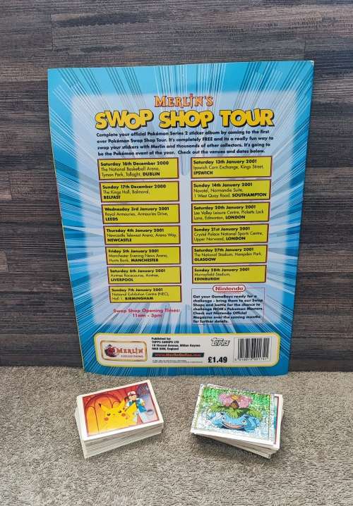 1999 Merlin`s by Topps Pokémon Sticker Album & Stickers