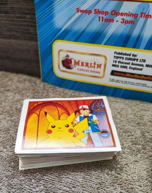 1999 Merlin`s by Topps Pokémon Sticker Album & Stickers