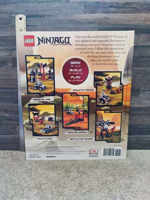 2014 Lego Ninjago Brick Master Updated and expanded Storage Box and Hard Cover Book