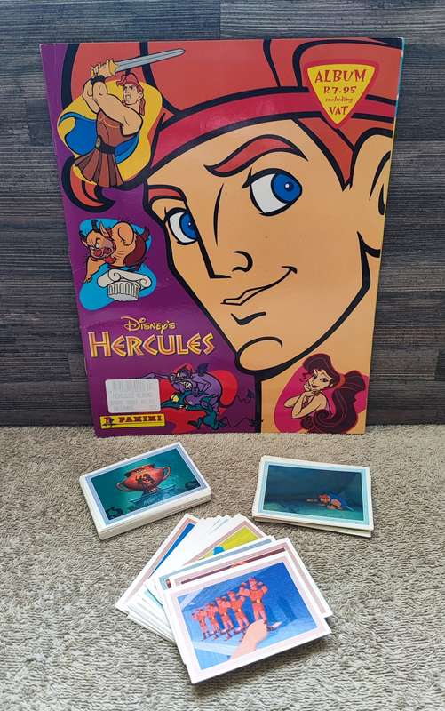 1996 Panini Disney`s Hercules Sticker Album & Complete Sticker Collection