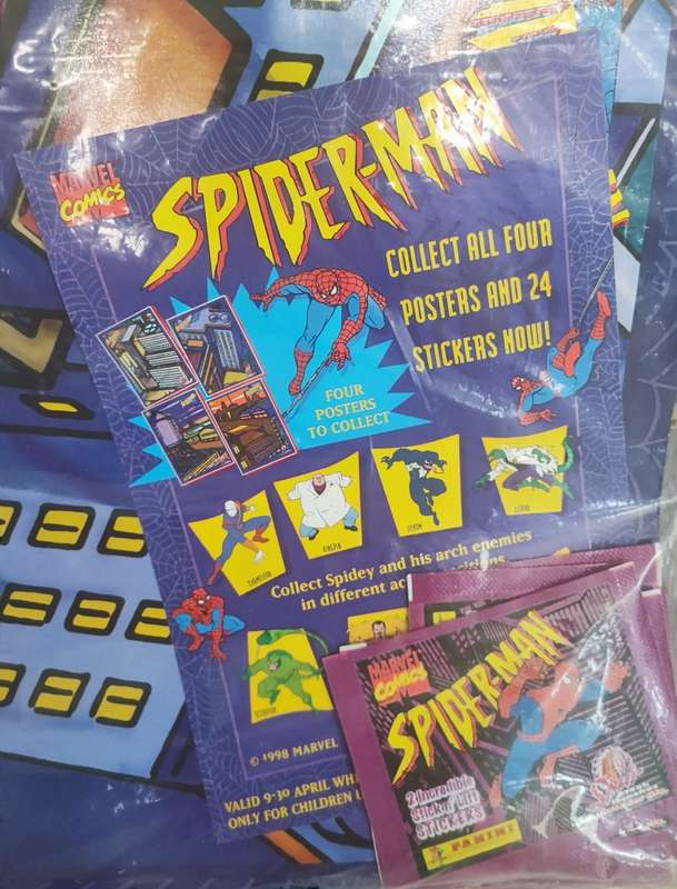 1998 Panini Spiderman Poster and Stickers