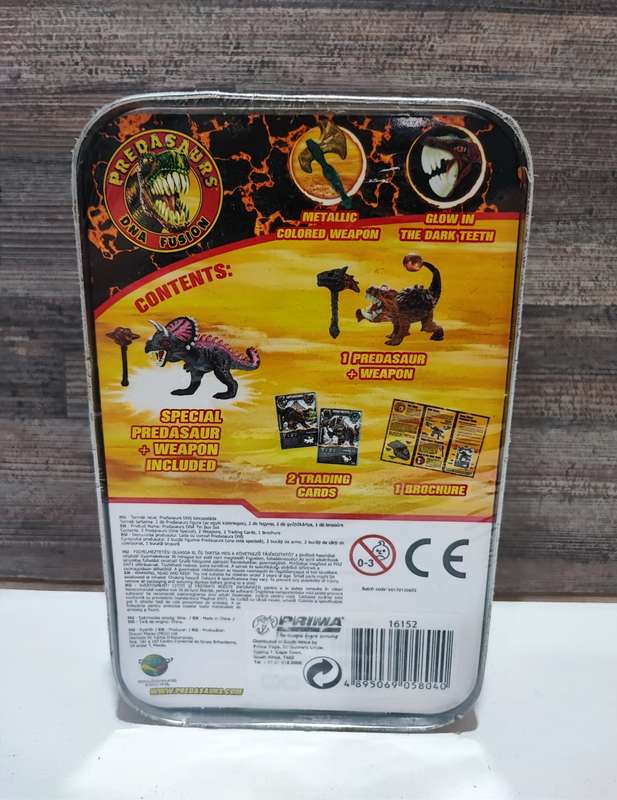 2012 Dracco Predasaurs DNA Fusion Tin with Figures