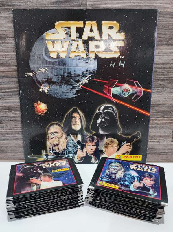 Vintage 1996 Panini Star Wars Sticker Album & Collectible Stickers