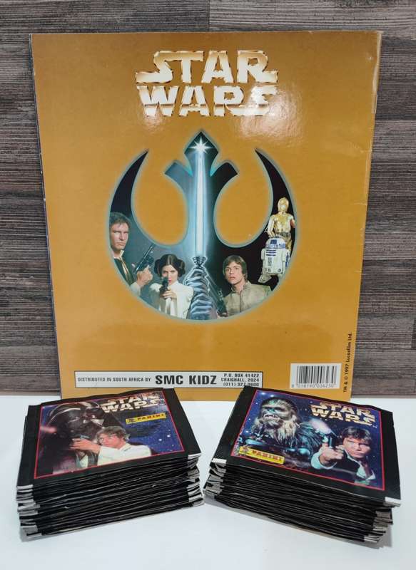 Vintage 1996 Panini Star Wars Sticker Album & Collectible Stickers
