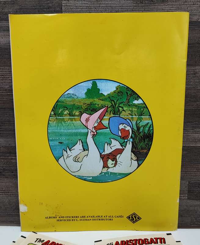 Vintage 1986 Panini Disney`s Aristocats Sticker Album & Collectible Stickers