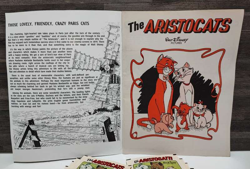 Vintage 1986 Panini Disney`s Aristocats Sticker Album & Collectible Stickers
