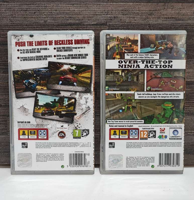 PSP Games Burnout Dominator and TMNT